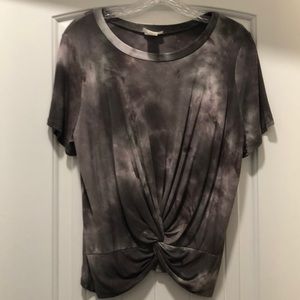 Grey tie dye short sleeve top